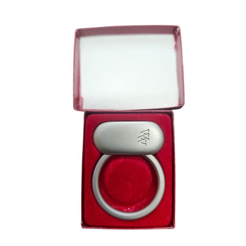 Weight Watchers 10 Pound  Milestone Loss Keychain Key Fob Award Silvertone W/Box